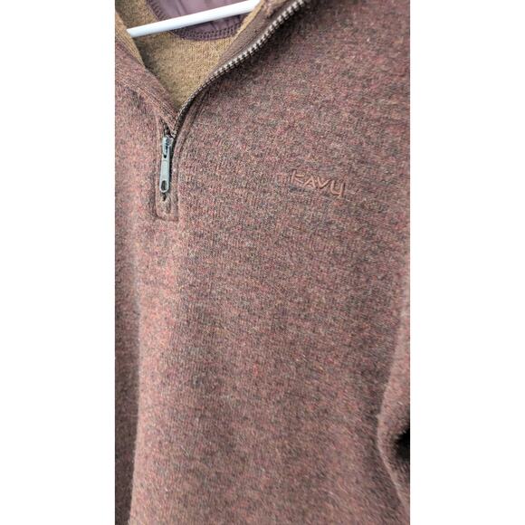 Kavu Brown Wool Blend Sweater, Small, Pullover wi/ zipper, Activewear, Outdoorsy - Picture 3 of 10